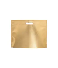 Shopper in TNT laminato metallizzata, manici corti Handle