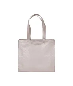 Shopper in TNT laminato metallizzata, manici lunghi e soffietto Handle