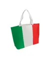 Shopper in TNT termosaldato con stampa tricolore, soffietto alla base e manici lunghi Handle
