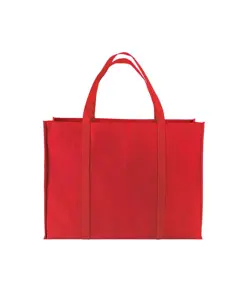 Shopper maxi con soffietto in TNT 100 g/m2 cucito, manici lunghi Handle