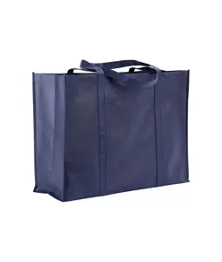 Shopper maxi con soffietto in TNT 100 g/m2 cucito, manici lunghi Handle