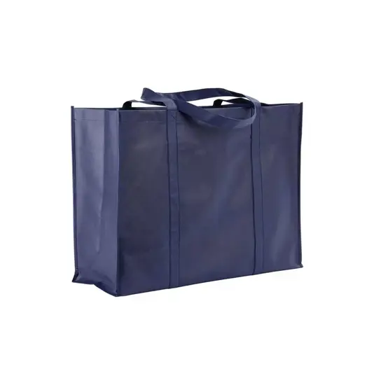 Shopper maxi con soffietto in TNT 100 g/m2 cucito, manici lunghi Handle