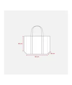 Shopper maxi con soffietto in TNT 100 g/m2 cucito, manici lunghi Handle