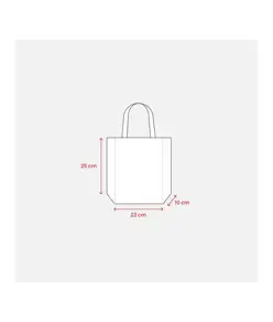 Shopper mini con soffietto in TNT 80 g/m2, manici corti Handle