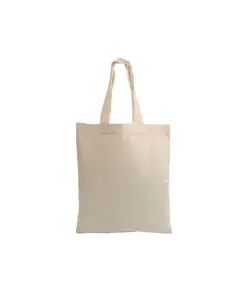 Shopper mini in cotone naturale 135 g/m2, manici corti colorati Handle