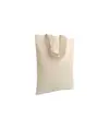 Shopper mini in cotone naturale 135 g/m2, manici corti colorati Handle