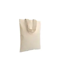 Shopper mini in cotone naturale 135 g/m2, manici corti colorati Handle