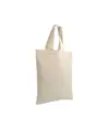 Shopper mini in cotone naturale 135 g/m2, manici corti colorati Handle