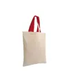 Shopper mini in cotone naturale 135 g/m2, manici corti colorati Handle