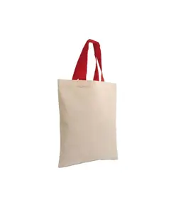 Shopper mini in cotone naturale 135 g/m2, manici corti colorati Handle