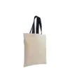 Shopper mini in cotone naturale 135 g/m2, manici corti colorati Handle