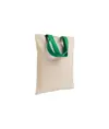 Shopper mini in cotone naturale 135 g/m2, manici corti colorati Handle
