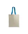Shopper mini in cotone naturale 135 g/m2, manici corti colorati Handle