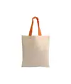 Shopper mini in cotone naturale 135 g/m2, manici corti colorati Handle