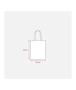 Shopper mini in cotone naturale 135 g/m2, manici corti colorati Handle