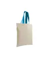 Shopper mini in cotone naturale 135 g/m2, manici corti colorati Handle