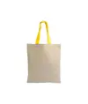 Shopper mini in cotone naturale 135 g/m2, manici corti colorati Handle