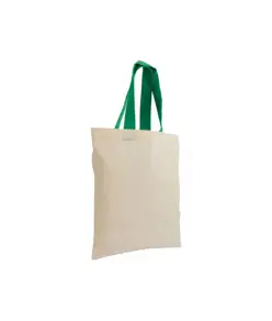 Shopper mini in cotone naturale 135 g/m2, manici corti colorati Handle