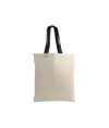 Shopper mini in cotone naturale 135 g/m2, manici corti colorati Handle