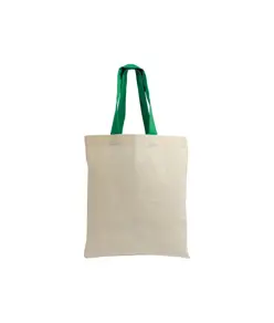 Shopper mini in cotone naturale 135 g/m2, manici corti colorati Handle
