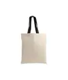 Shopper mini in cotone naturale 135 g/m2, manici corti colorati Handle