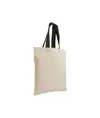Shopper mini in cotone naturale 135 g/m2, manici corti colorati Handle