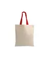 Shopper mini in cotone naturale 135 g/m2, manici corti colorati Handle