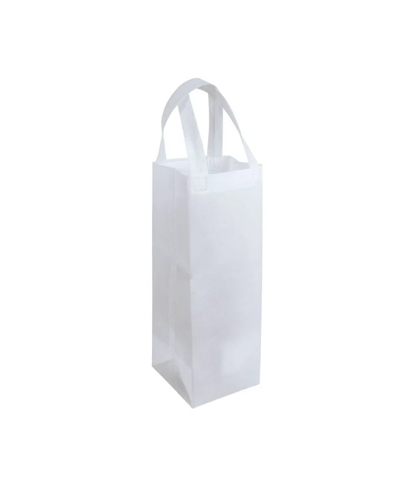 50 pezzi Shopper porta bottiglia in TNT 100 g/m2 termosaldato, manici corti Handle