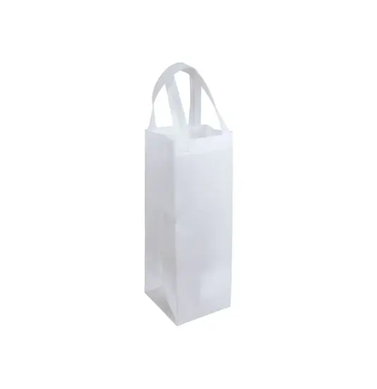 Shopper porta bottiglia in TNT 100 g/m2  termosaldato, manici corti Handle