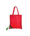 Shopper ripiegabile a forma di fragola in poliestere 190T, con foglia personalizzabile Handle