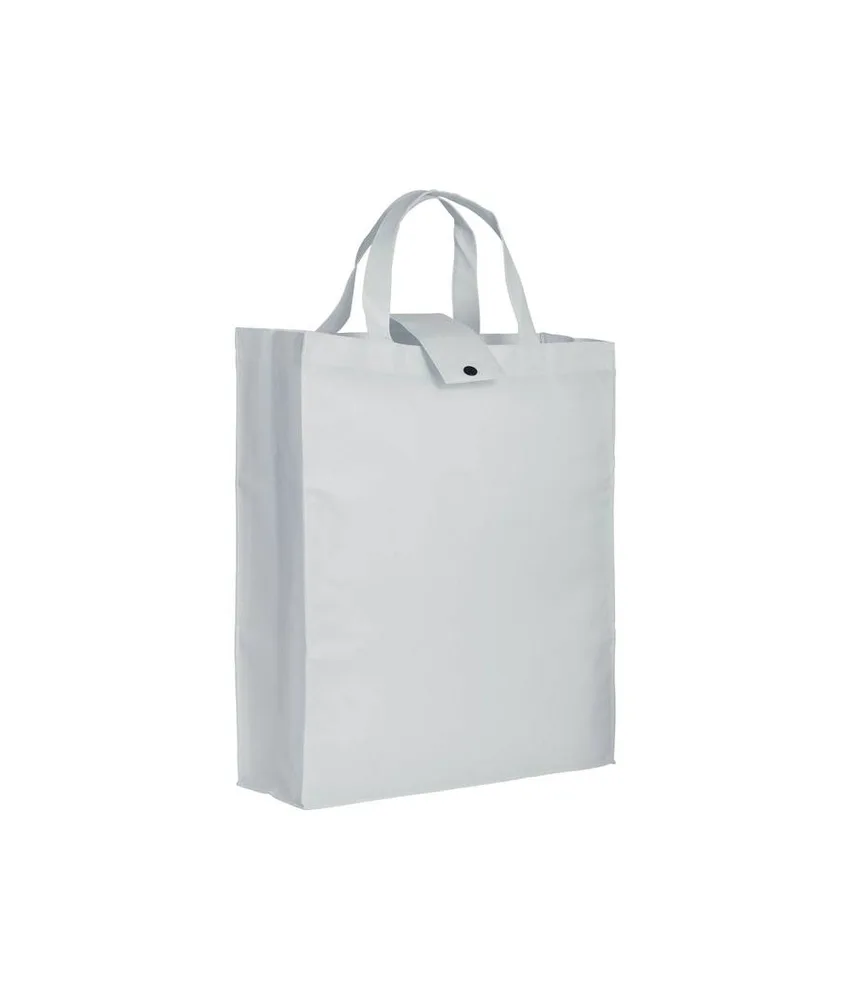 50 pezzi Shopper ripiegabile con soffietto in TNT 80 g/m2, manici corti Handle