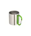 Tazza in acciaio con manico in alluminio a moschettone, 200 ml