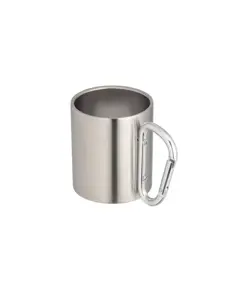 Tazza in acciaio con manico in alluminio a moschettone, 200 ml