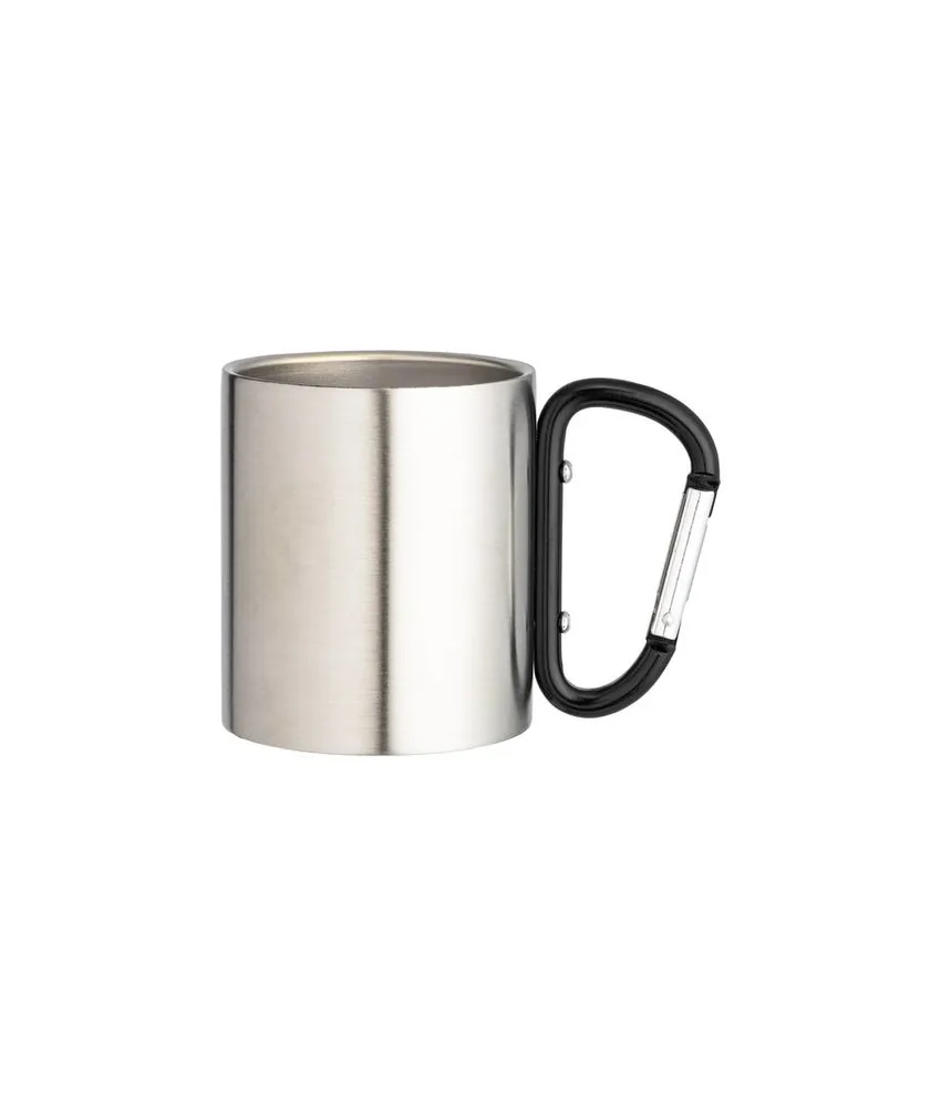 25 pezzi Tazza in acciaio con manico in alluminio a moschettone, 200 ml