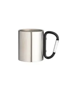 Tazza in acciaio con manico in alluminio a moschettone, 200 ml
