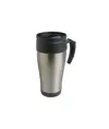 Tazza termica (400ml) in acciaio inox, con interno, manico e tappo in plastica