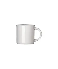 Tazza vintage in ceramica da 240 ml con rivestimento  per sublimazione. e bordo colorato