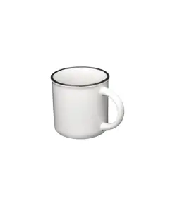 Tazza vintage in ceramica da 240 ml con rivestimento  per sublimazione. e bordo colorato