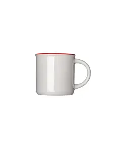 Tazza vintage in ceramica da 240 ml con rivestimento  per sublimazione. e bordo colorato