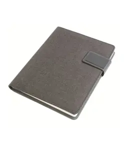 Tech organizer in tessuto mélange con quaderno a righe (A5)