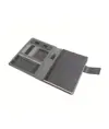 Tech organizer in tessuto mélange con quaderno a righe (A5)