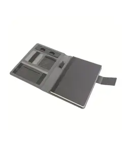 Tech organizer in tessuto mélange con quaderno a righe (A5)