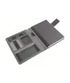 Tech organizer in tessuto mélange con quaderno a righe (A5)