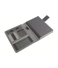Tech organizer in tessuto mélange con quaderno a righe (A5)