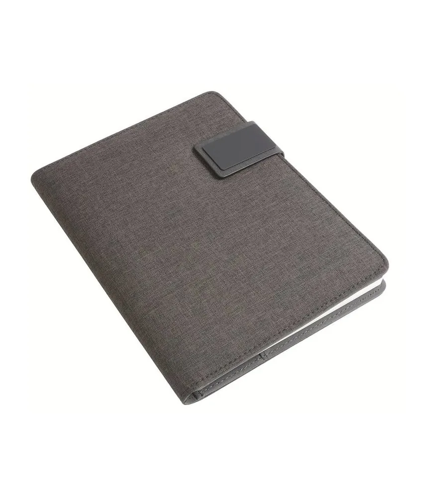 Tech organizer in tessuto mélange con quaderno a righe (A5)