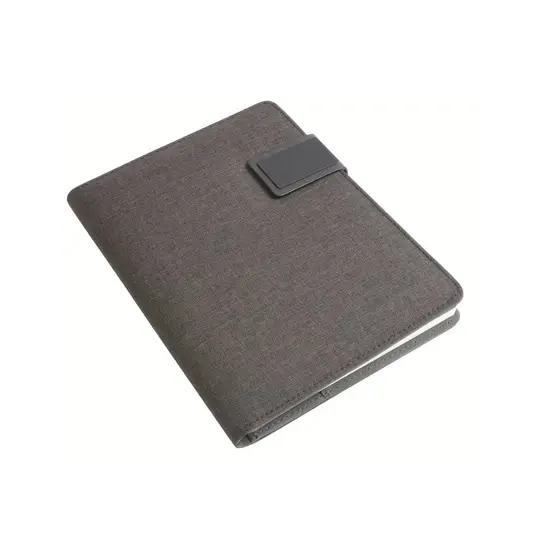 Tech organizer in tessuto mélange con quaderno a righe (A5)