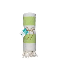 Telo mare/pareo  in cotone riciclato  da 180 gr/m2 con frange, misura 90x170 cm
