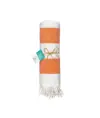 Telo mare/pareo  in cotone riciclato  da 180 gr/m2 con frange, misura 90x170 cm