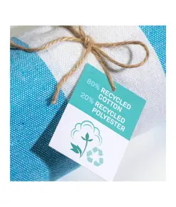 Telo mare/pareo  in cotone riciclato  da 180 gr/m2 con frange, misura 90x170 cm