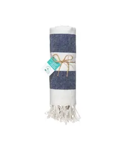 Telo mare/pareo  in cotone riciclato  da 180 gr/m2 con frange, misura 90x170 cm